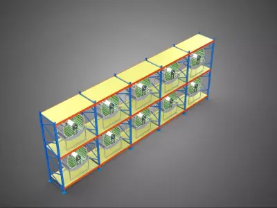 ARRAY ROW SHELF RACK TRAY ROTARY HYDROPONIC PLANT GARDEN TOWER 3D model