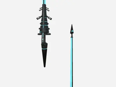 SciFi War Lance A01 Black Blue - Sci Fi Weapon Design Low-poly 3D model