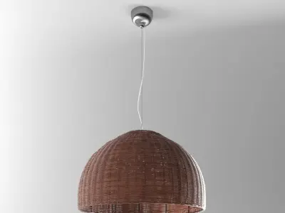 Wicker chandelier odeon light buta 3D model