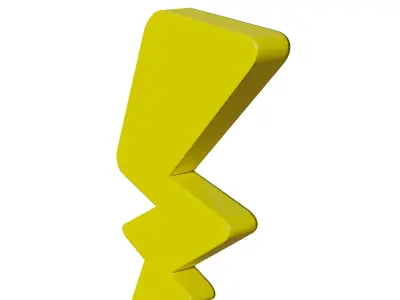 Electricity symbol Low-poly 3D model