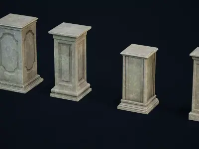 Garden Stand Balustrade Low-poly 3D model