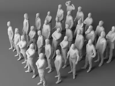30 low poly people volume 1 Low-poly 3D model
