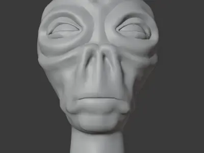 Alien Head Low-poly 3D model