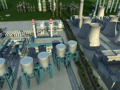 Industrial Factory Building 01 3D model