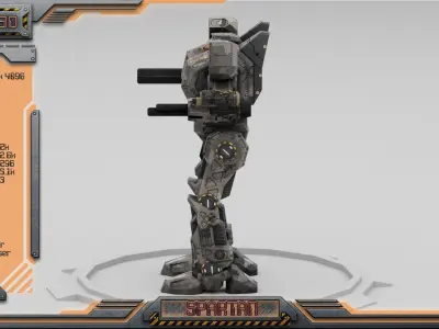 Spartan BattleMech Low-poly 3D model