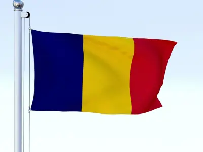 Animated Chad Flag Low-poly 3D model