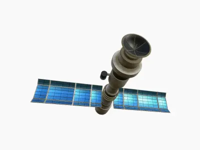 Satellite C07 Dirt Blue - SciFi Space Design Low-poly 3D model