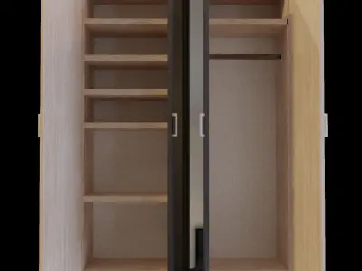 Cabinet with mirrors Low-poly 3D model