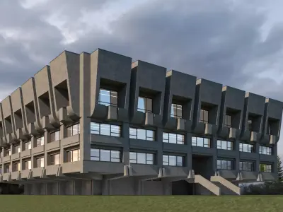 Sumy region universal scientific library Ukraine 3D model