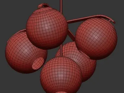 Collective 5 chandelier with five glass globes 3D model