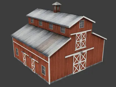 Barn Shed Low-poly 3D model