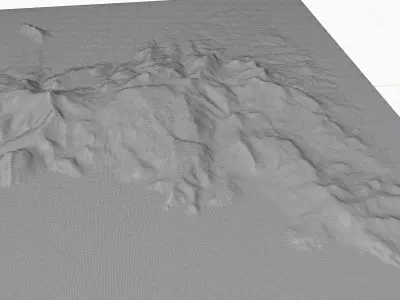 Aegina Island 3D model terrain 3D model