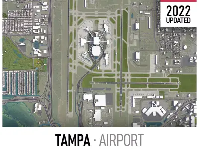 Tampa Airport Low-poly 3D model