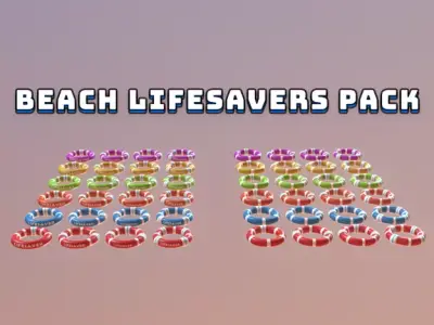 Beach Lifesavers Pack Low-poly 3D model