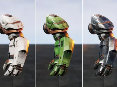 mechanical arm robot hand for a huge fat Mech 3D CG model Low-poly 3D model