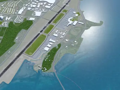 Tromso Airport 12km Low-poly 3D model