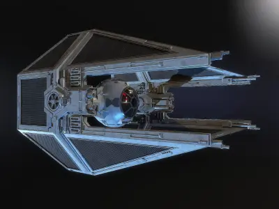 TIE interceptor Star Wars 3D model