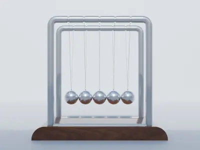 Swinging Balls Newtons Cradle Style Detailed  Free low-poly 3D model