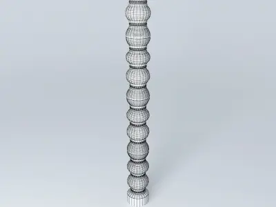 Rail Column Fence 3D model