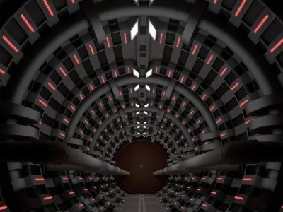 Sci Fi  Spaceship Corridor  3D model
