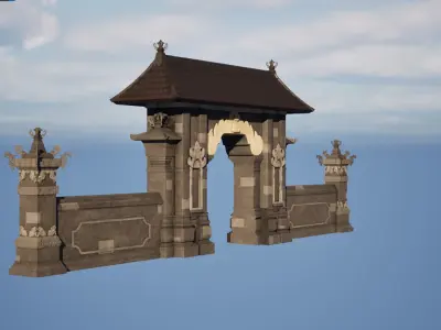 Gapura Wall Bali Generic B Variation 3D model