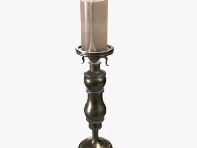 Medieval Candle V02 Low-poly 3D model