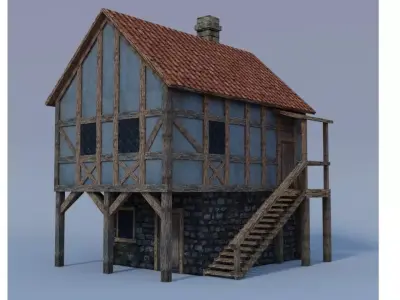 medieval house Free low-poly 3D model