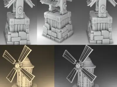 Full set - Mill and the well 3D print model