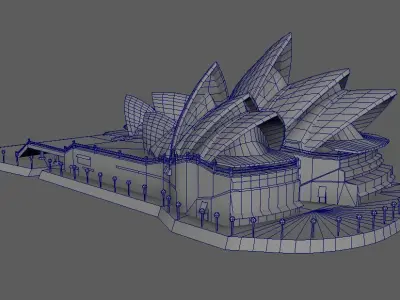 Sydney opera house  poly and model optimized already Low-poly 3D model