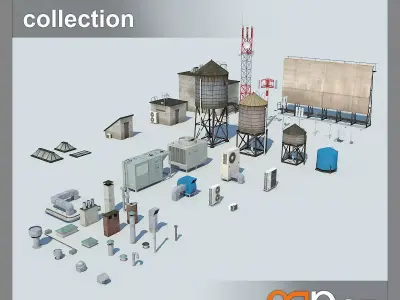 NYC Rooftop  Low-poly 3D model