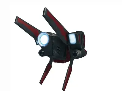 Drone 05 Sci-fi low poly Low-poly 3D model