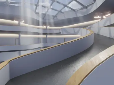 Futuristic Architectural Dome Interior 3D model