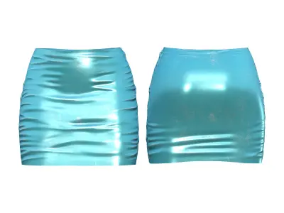 Glossy Mini Top And Skirt Outfit Low-poly 3D model