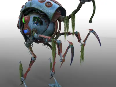 heron robot sci fi 3D model