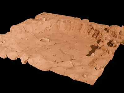 Landscape 3D model Low-poly 3D model