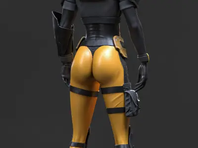 Sci-Fi Girl 1 - Game - Ready Low-poly 3D model