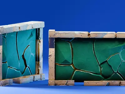 Interactive Object - Breakable Wall Low-poly 3D model