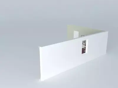 Bedroom set wall with window 3D model