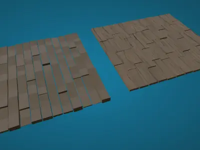 Blender 4 Procedural Planks from a 2D plain with Geometry Nodes 3D model