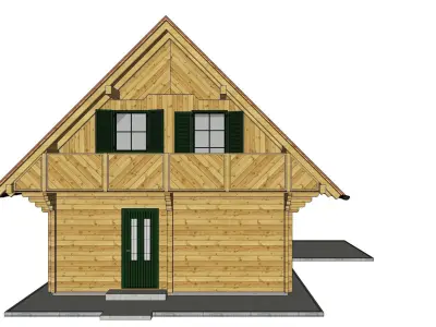 Wooden House 1  3D model
