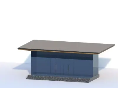 model table with glass top Low-poly 3D model