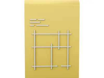  Building plan cartoon icon 3D model