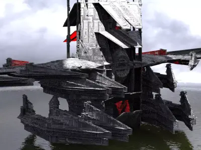 Sci-Fi Drake interceptor Ship 4  3D model