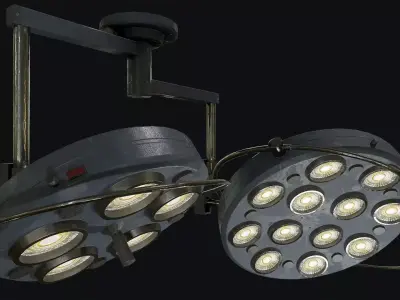 Large Operating Lamp Low-poly 3D model