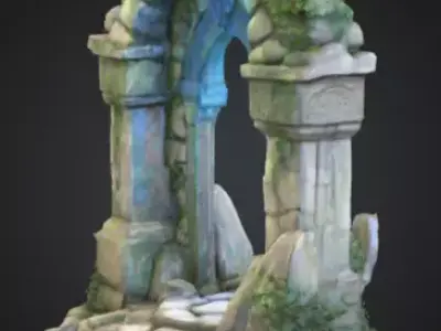 Ancient Portal Low-poly 3D model