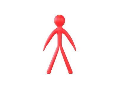 Stick Men v1 003 Low-poly 3D model