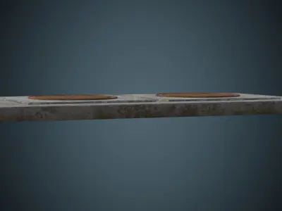 Manhole 2B Low-poly 3D model