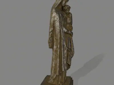 Woman  Statue Low-poly 3D model