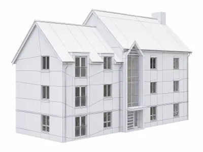 Neighborhood Houses P33 Low-poly 3D model