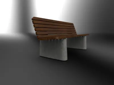 Park bench Low-poly 3D model get